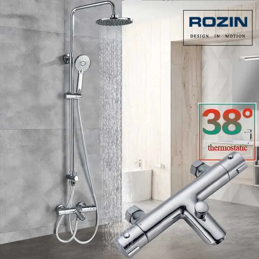 Black Thermostatic Shower Set