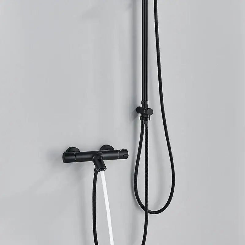 Black Thermostatic Shower Set
