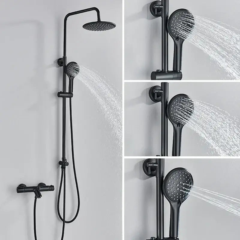 Black Thermostatic Shower Set