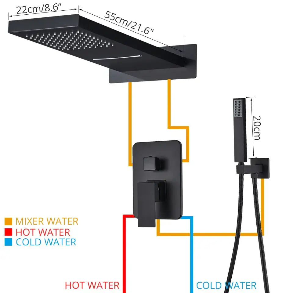 Black Shower Faucet System