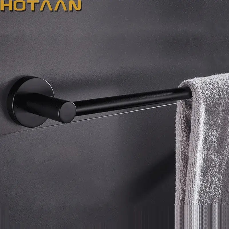 Black Wood Towel Bar