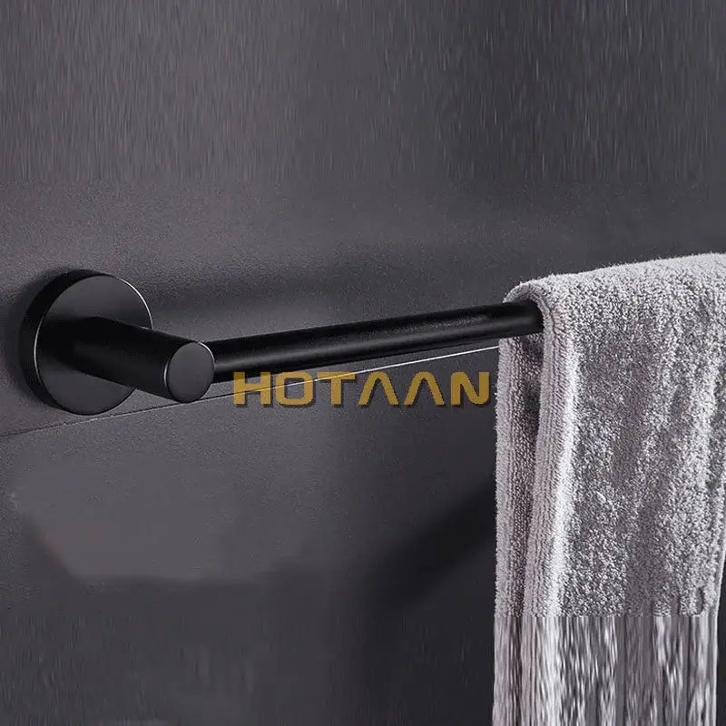 Black Wood Towel Bar