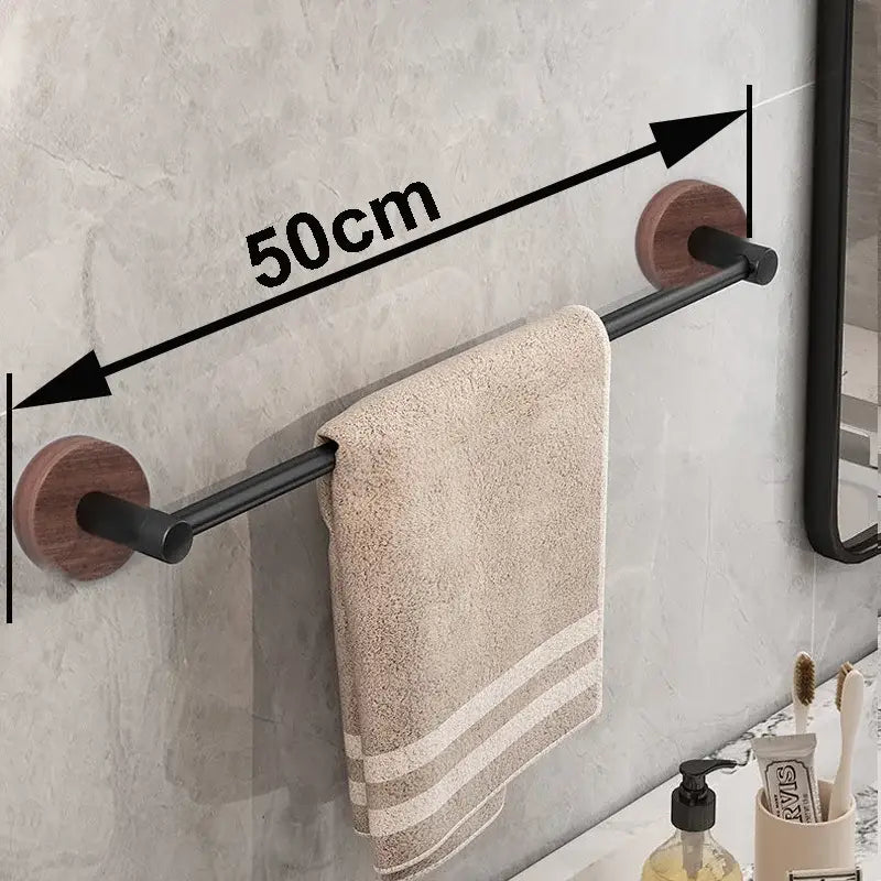 Black Wood Towel Bar