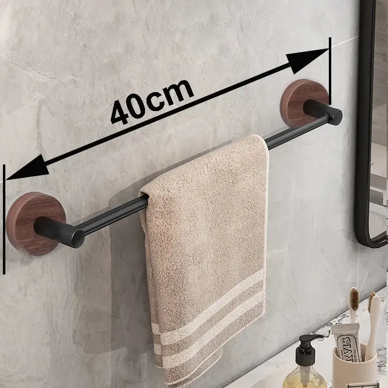 Black Wood Towel Bar