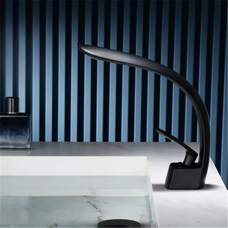 Black Single Handle Faucet with Overflow Option