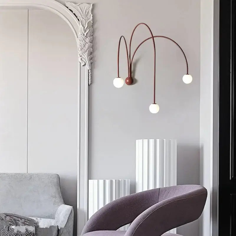 Copper Glass Ball Italian-Inspired Wall Lamp