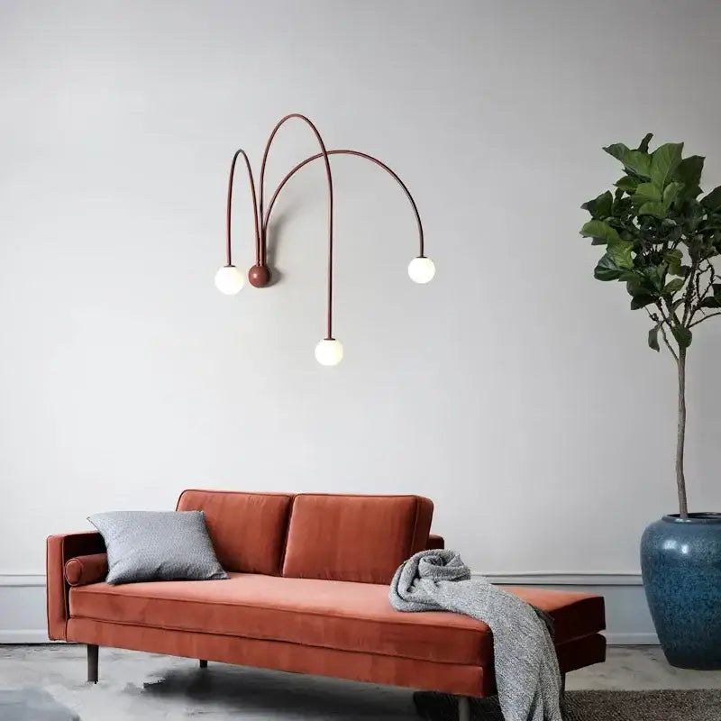 Copper Glass Ball Italian-Inspired Wall Lamp
