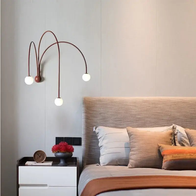 Copper Glass Ball Italian-Inspired Wall Lamp