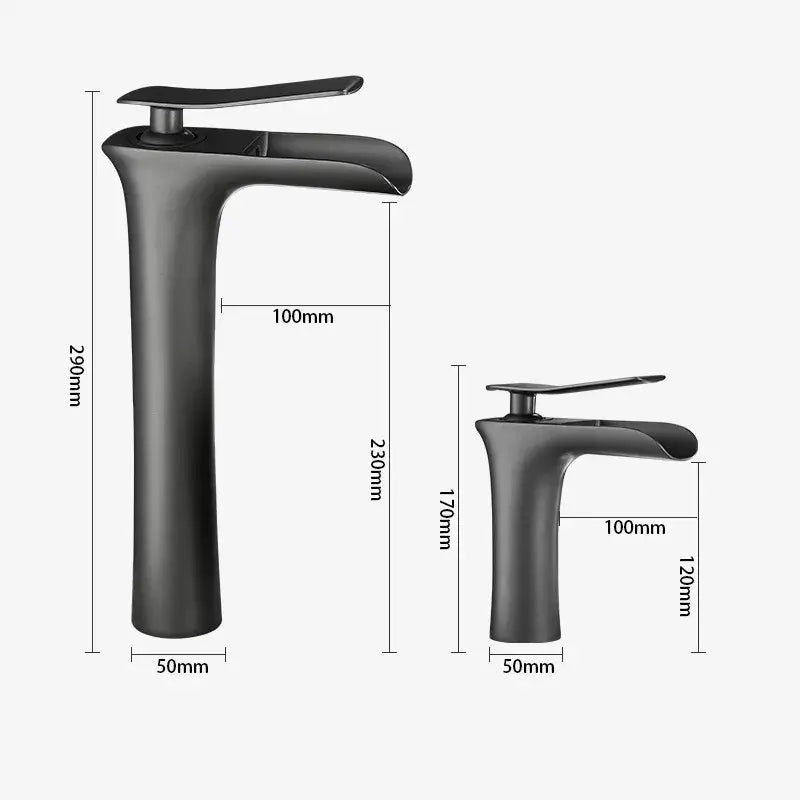 Grey Brass Waterfall Faucet