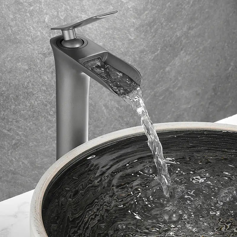 Grey Brass Waterfall Faucet