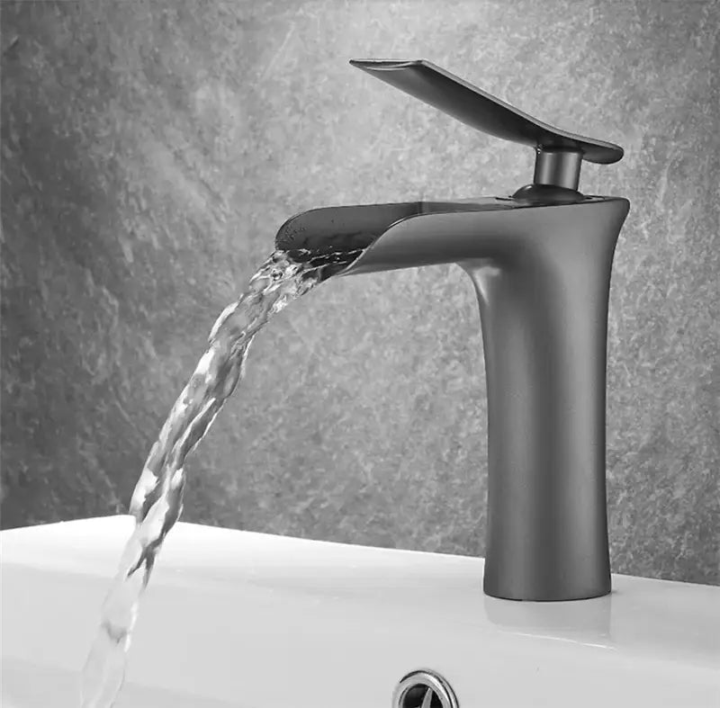 Grey Brass Waterfall Faucet