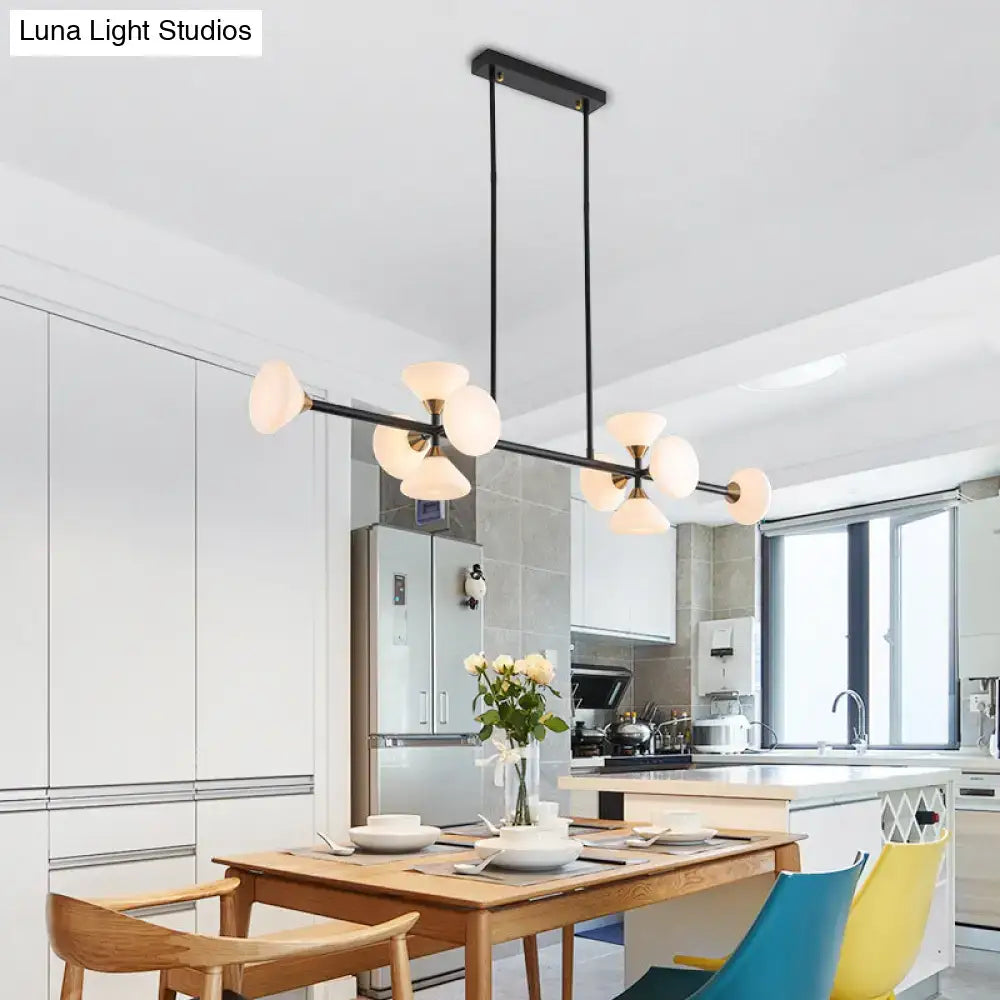 White Glass Flared Chandelier