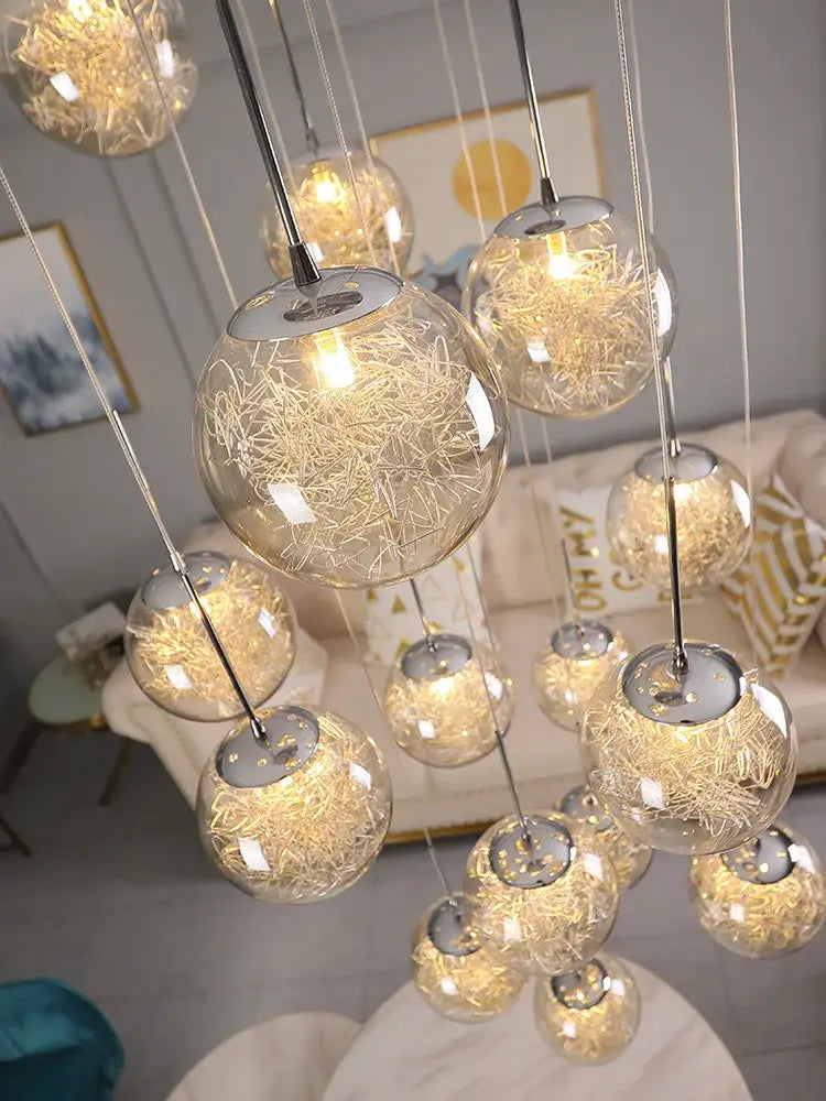 Crystal Spherical Ceiling Chandelier