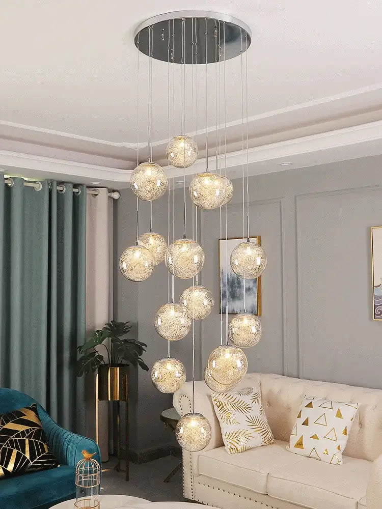 Crystal Spherical Ceiling Chandelier