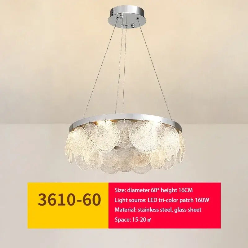 Glass Metal Ceiling Chandelier