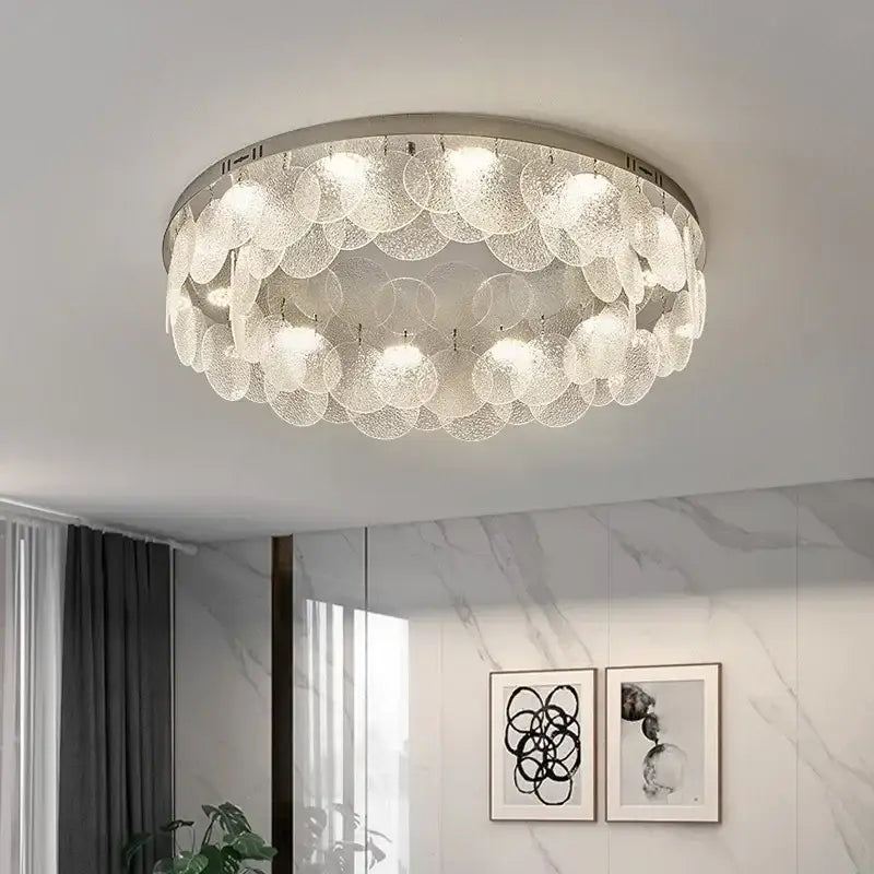 Glass Metal Ceiling Chandelier