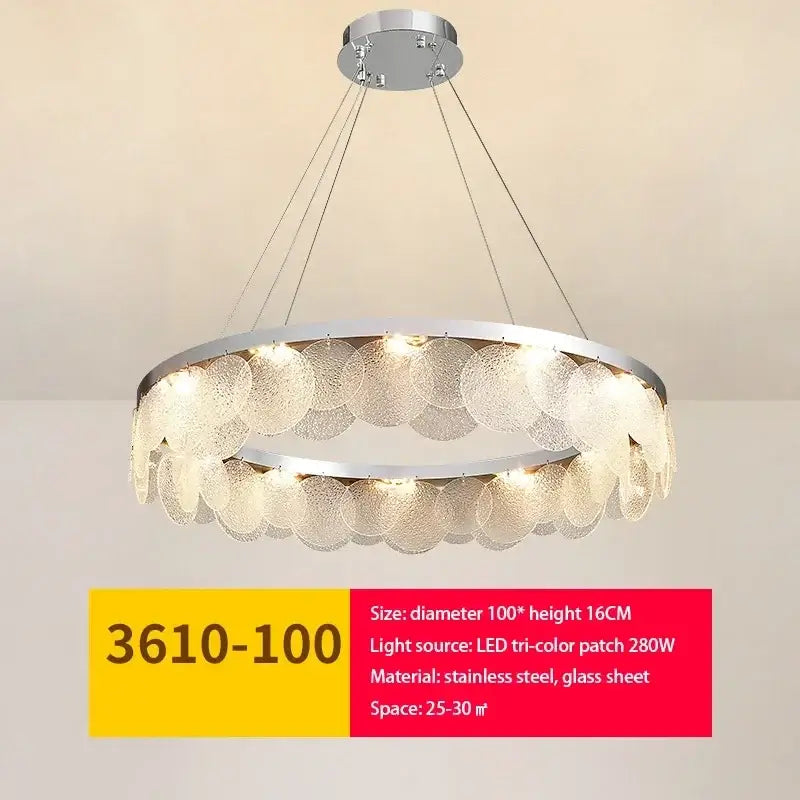 Glass Metal Ceiling Chandelier