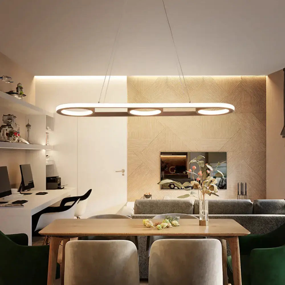 White Oval Pendant Light