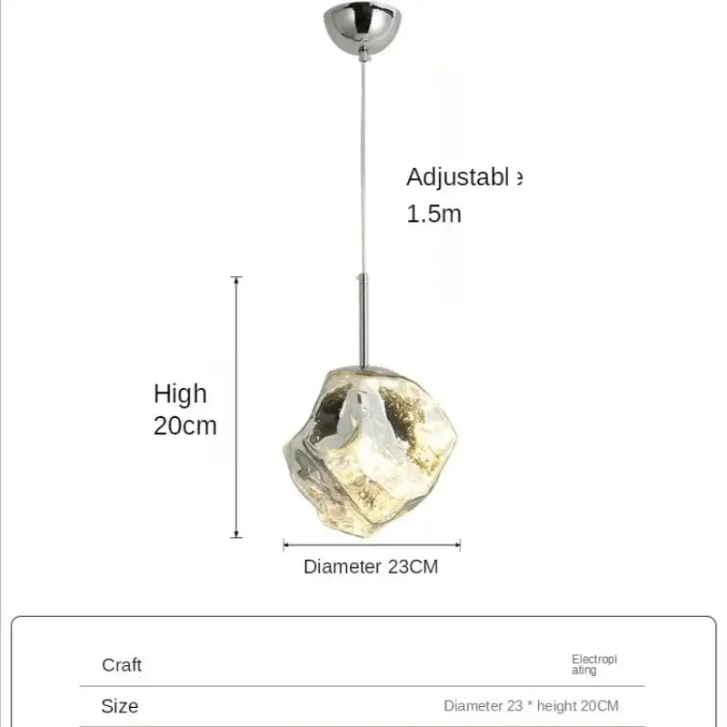 Smoky Grey Ice Pendant Light