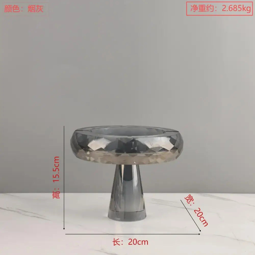 Silver Geometric Glass Bowl