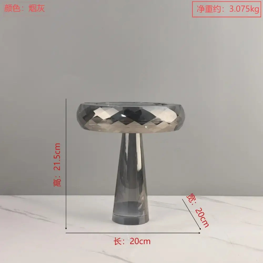 Silver Geometric Glass Bowl