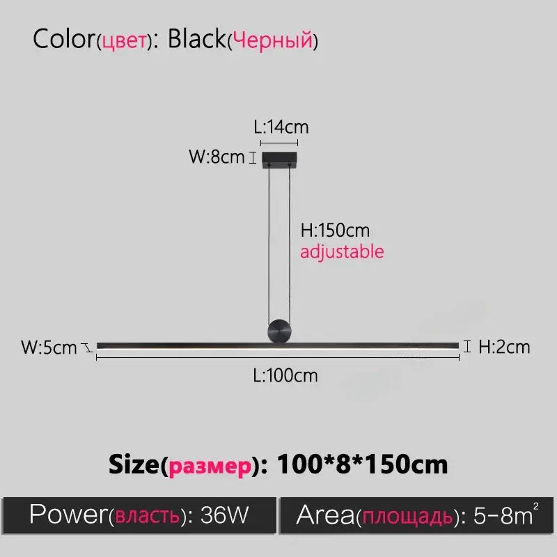 Black Dimmable Ceiling Chandelier