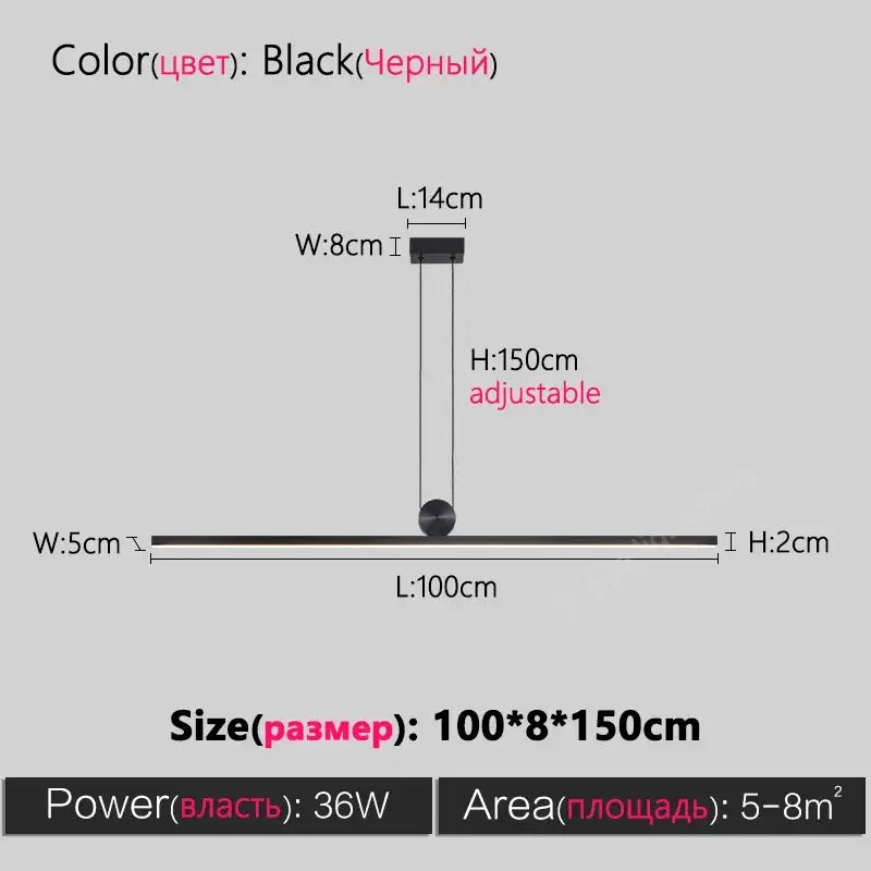Black Dimmable Ceiling Chandelier