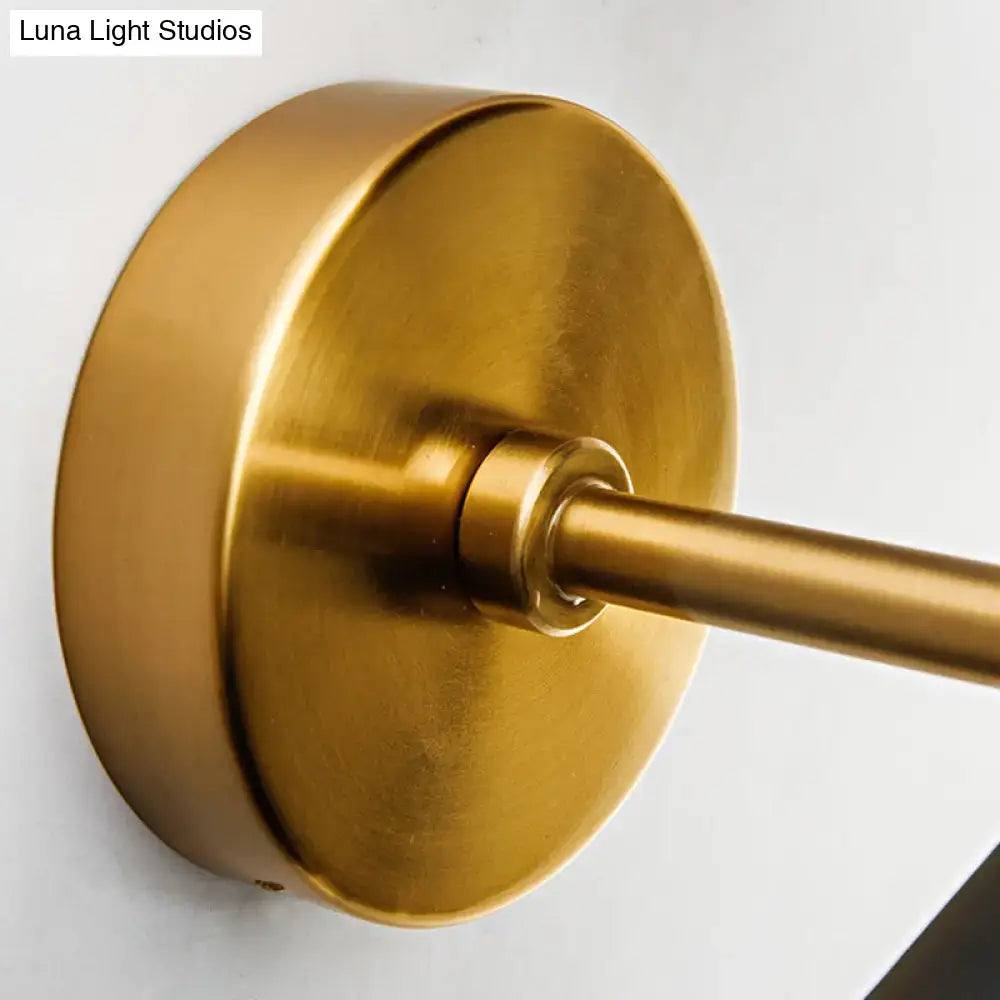 Black Gold Cast Iron Dual-Bulb Sconce