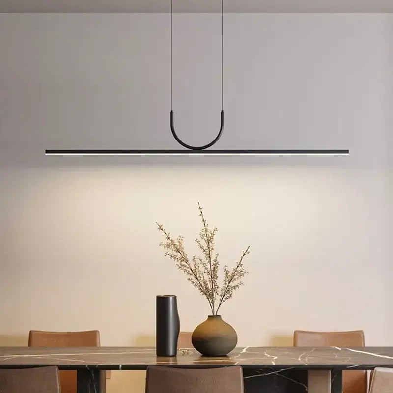 Black LED 150cm Kitchen Ceiling Chandelier