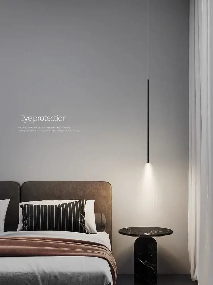 Black Bedroom Pendant Light Dual Drop Design