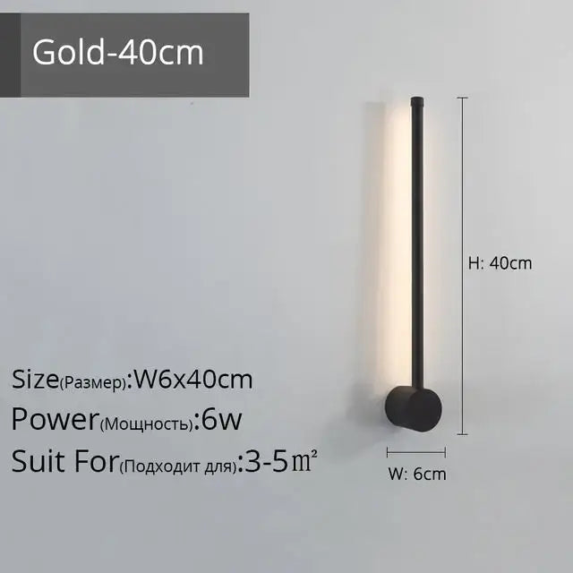 Gold LED Strip Wall Lamp