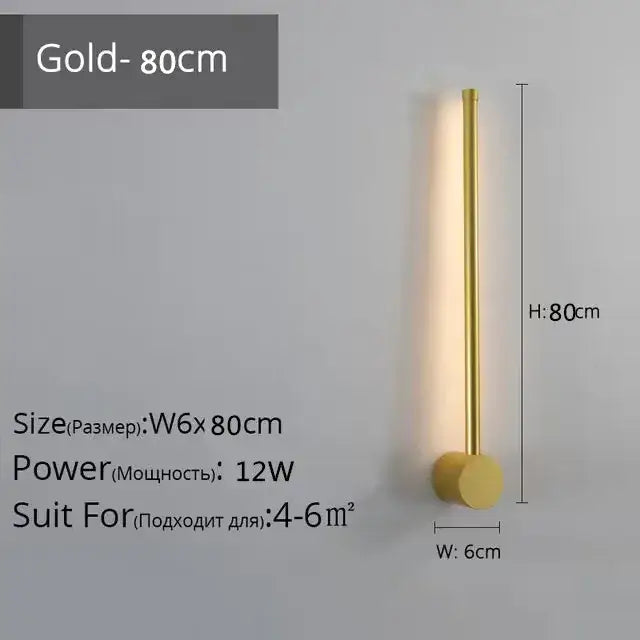 Gold LED Strip Wall Lamp