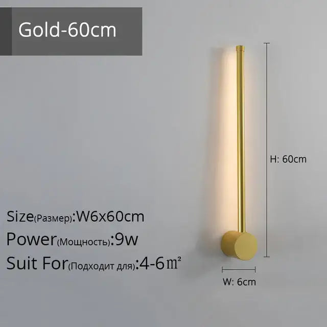 Gold LED Strip Wall Lamp