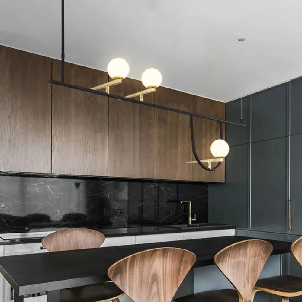 Black Triple Globe Ceiling Light