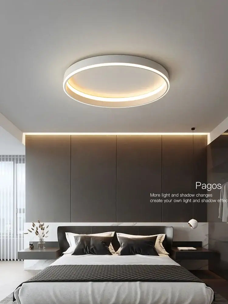 Black Ring Ceiling Light 90cm Acrylic