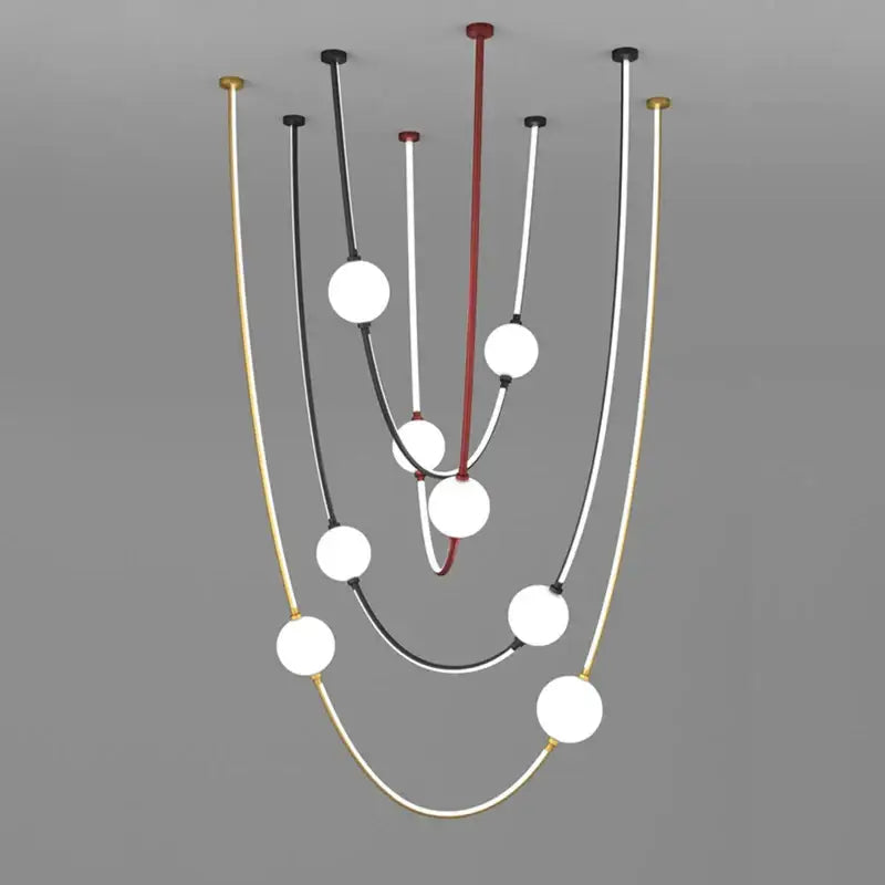Black White LED Chandelier 90cm Dimmable