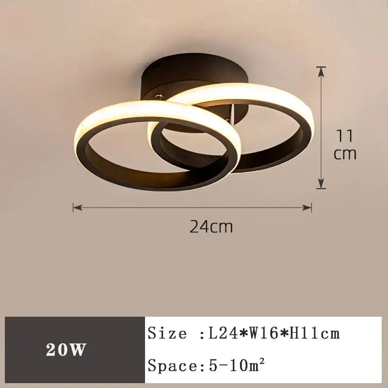 Black White LED Ceiling Lamp