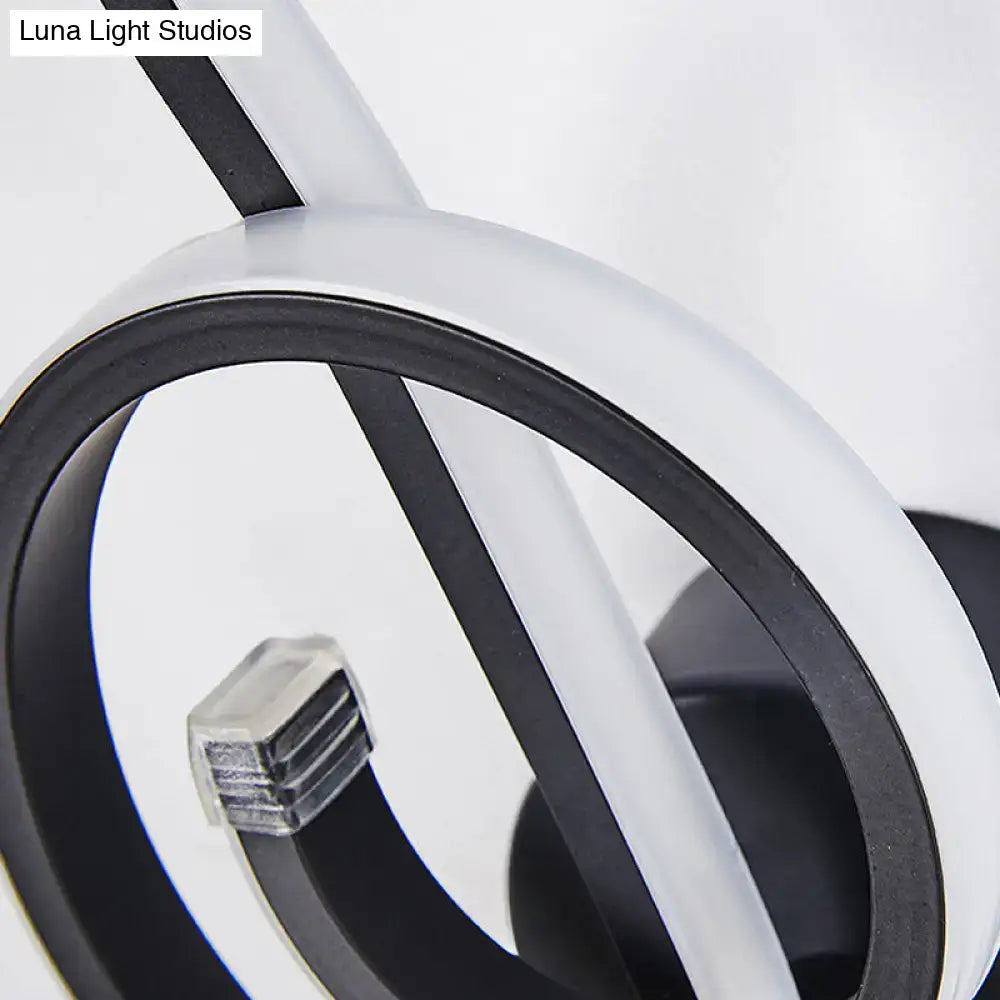 Black White LED Ring Sconce Acrylic Shade