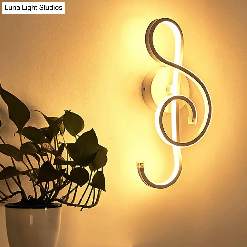 Black White LED Ring Sconce Acrylic Shade