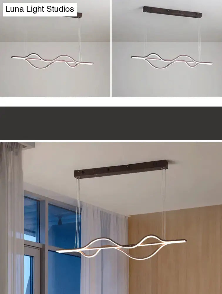Brown Wave Ceiling Light