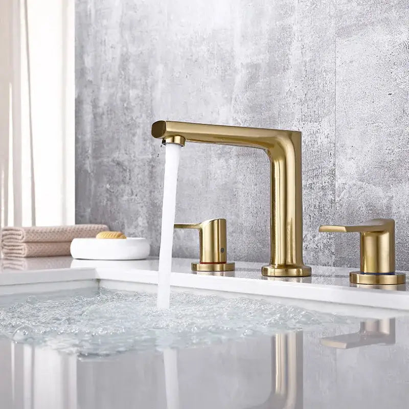 Gold Widespread Basin Faucet