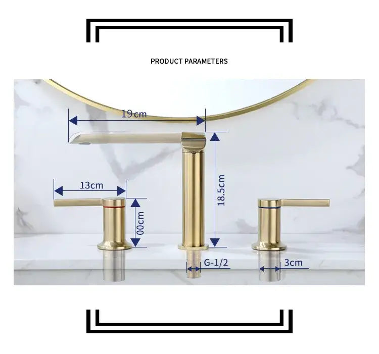 Brushed Gold Widespread Faucet