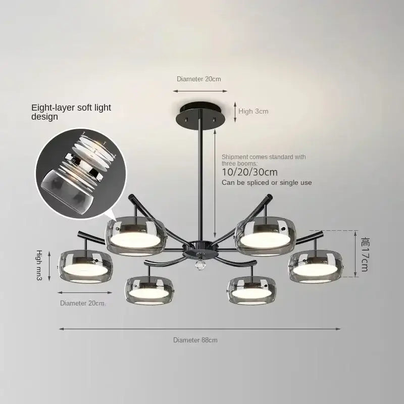 Chrome Glass Dining Pendant
