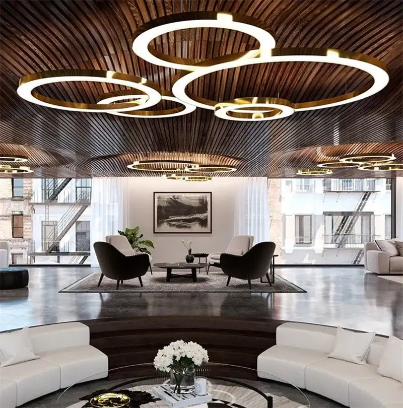 Gold Circular Pendant Light