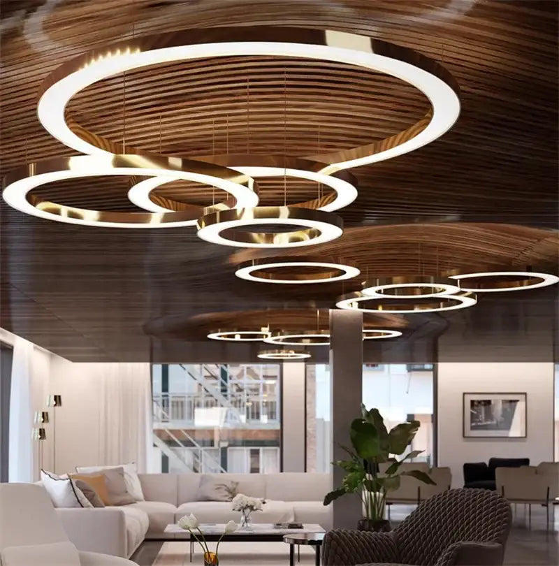 Gold Circular Pendant Light