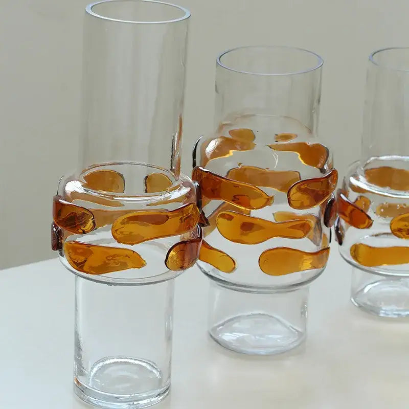 Clear Amber Bubble Vase