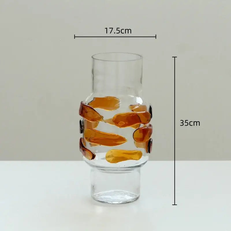 Clear Amber Bubble Vase