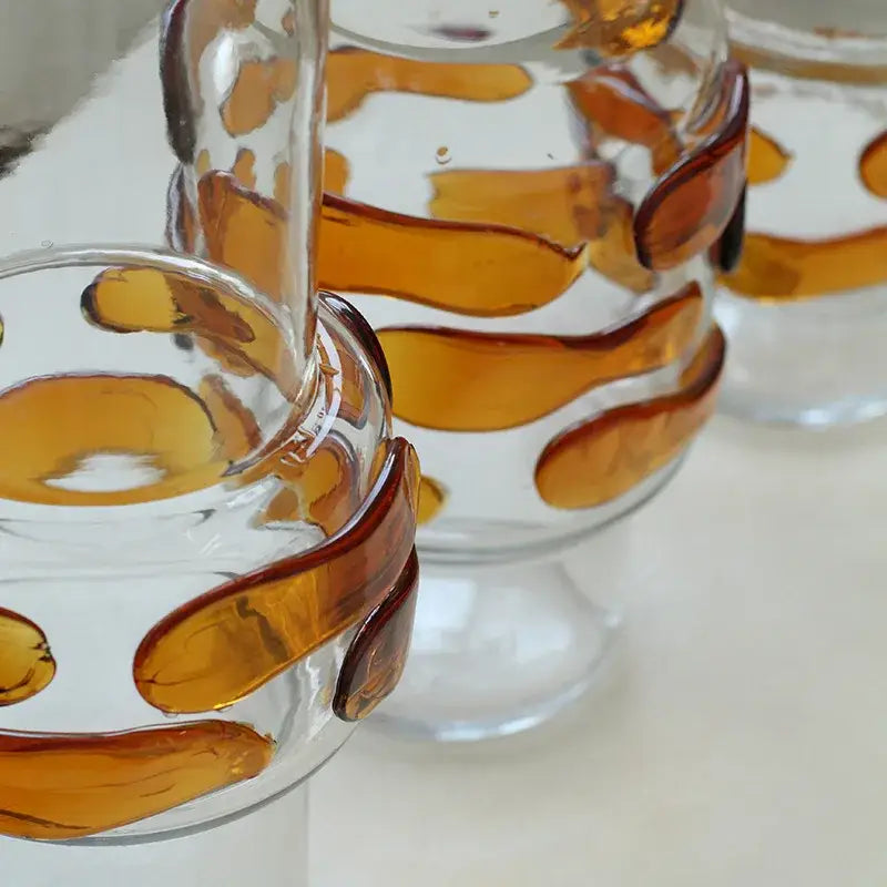 Clear Amber Bubble Vase