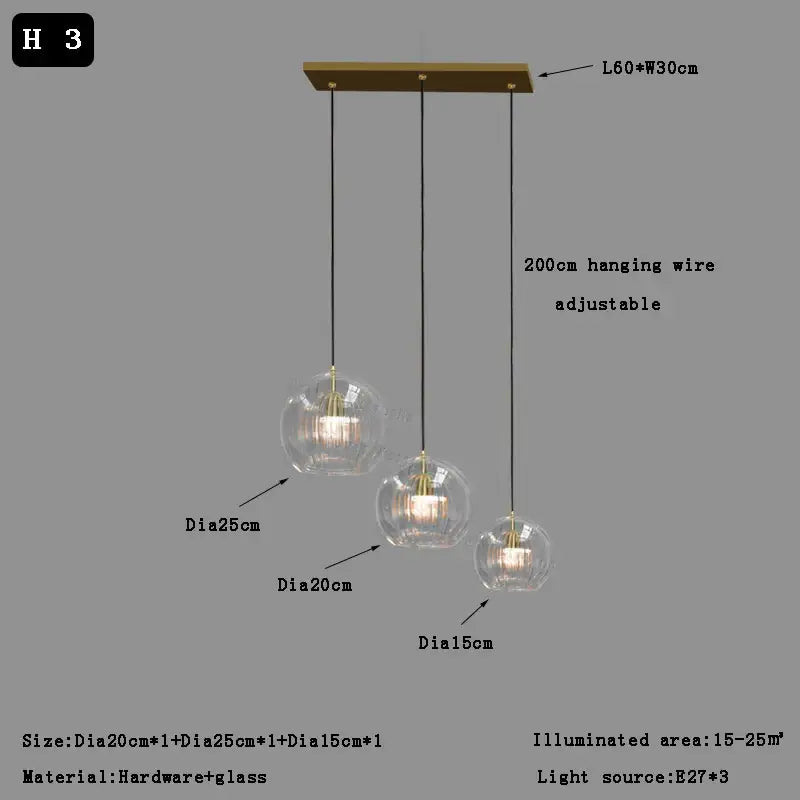Glass Ball Dining Pendant
