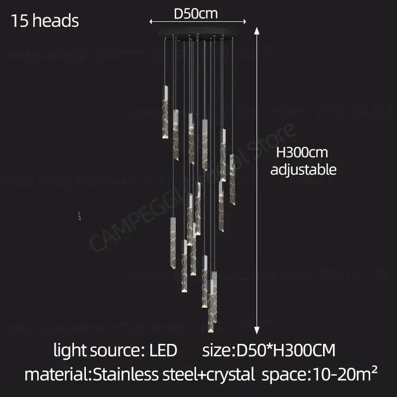 Crystal Chrome LED Chandelier